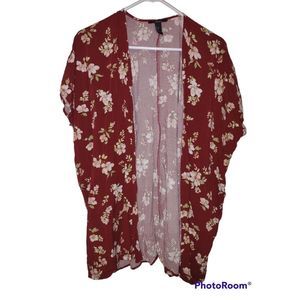 Forever 21 Short Sleeve Floral Cardigan Size S